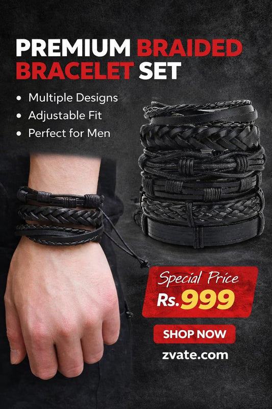 Pack of 6 European Vintage Premium Quality Leather Bracelets